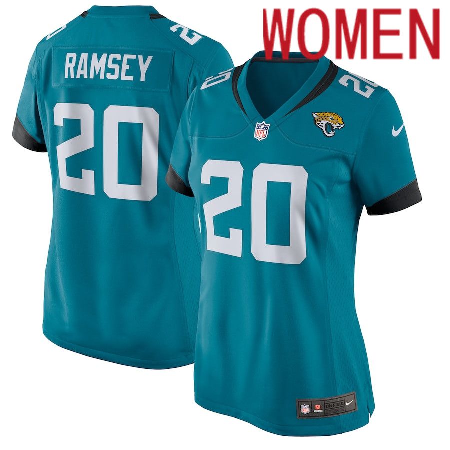 Women Jacksonville Jaguars #20 Jalen Ramsey Nike Green New Game NFL Jersey->women nfl jersey->Women Jersey